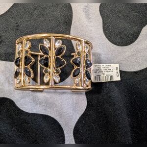 Gold and Black Cuff Bracelet